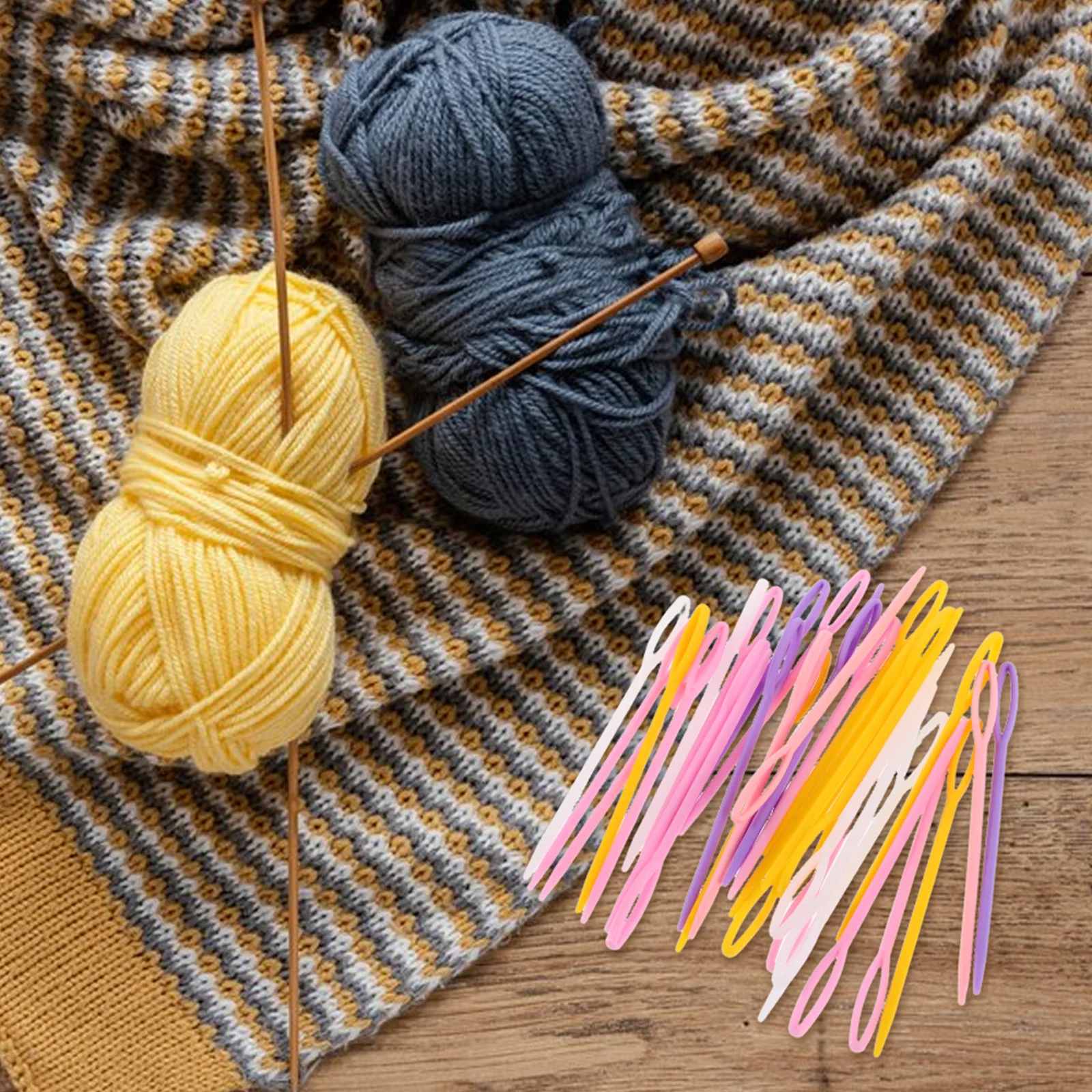 

200Pcs Yarn Needles Plastic Knitting Needle Set Lightweight Easy Threading for Sewing Crochet Craft Projects Yarn Needles Set