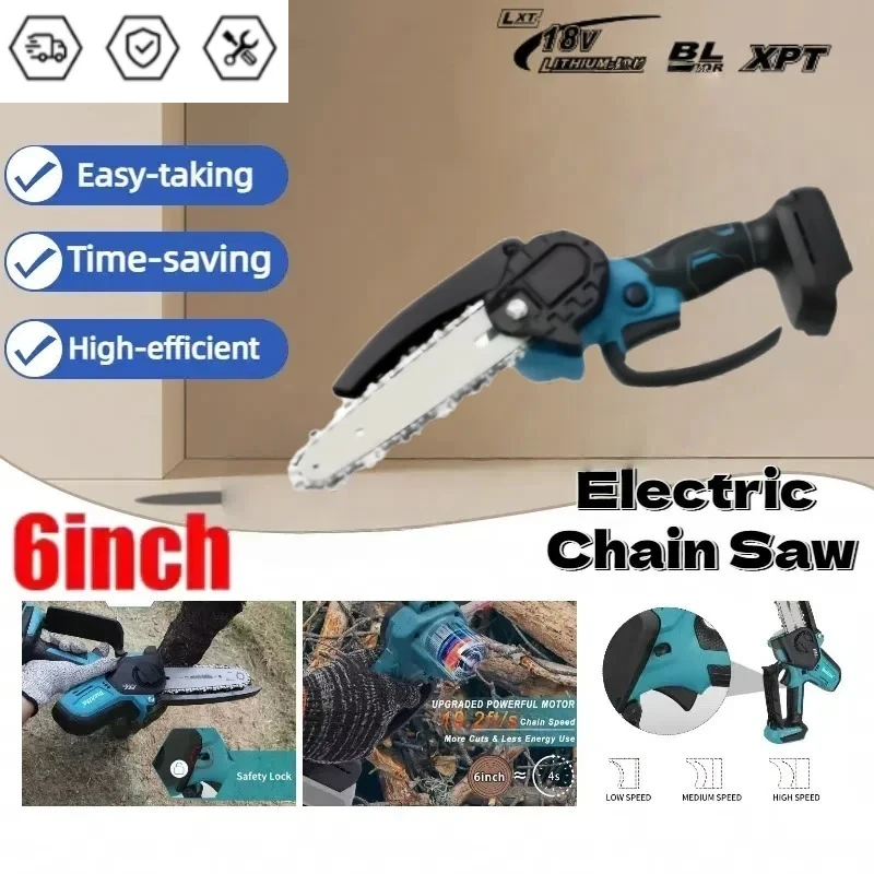 6-inch kettingzaag elektrische zaag draagbare draagbare houten kettingzaag draadloze kettingzaag voor houtbewerking elektrisch gereedschap voor Makita-batterij
