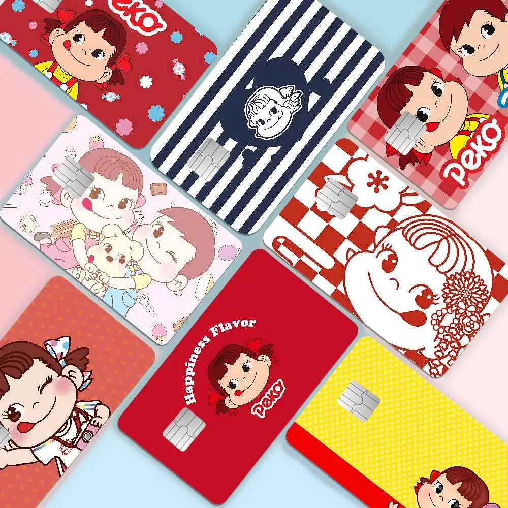 CUTE M-Milky P-Peko-chan Game Anime Spend or Save Funny Shell On Off Ultra Thin No Fade Sticker Skin Cover Film for Credit Card