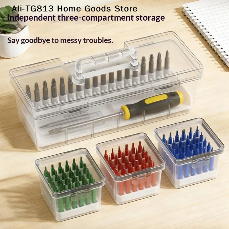 [TG813]Transparent Plastic Toolbox With Detachable Divider/independent Small Box Screws/small Parts Storage Box Toolbox