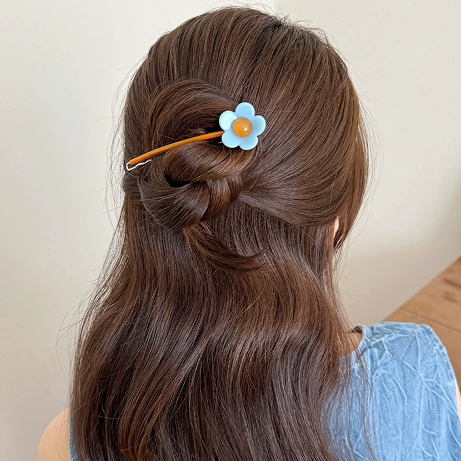 

Cute Floral Back Hair Clips for Girls Clashing Color Design Small Flower Hair Clip for Hair DIY Accessory Hair Styling