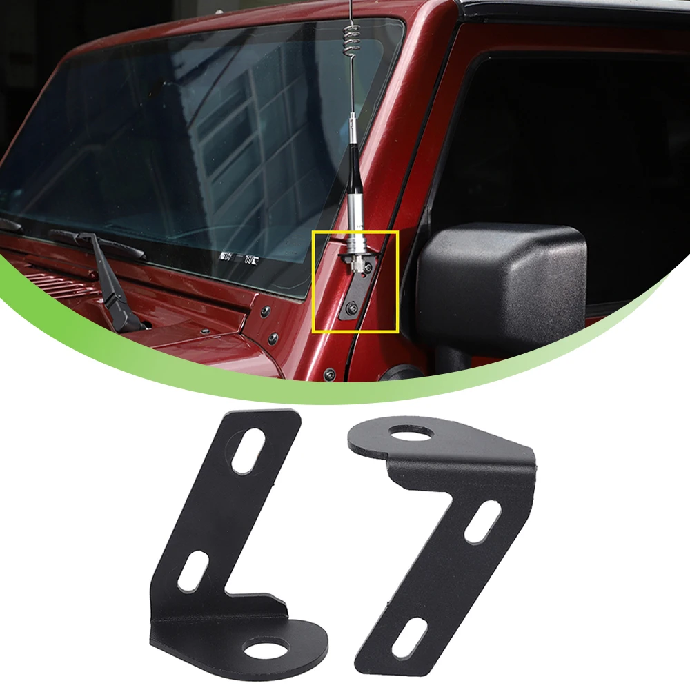 

Car A-Pillar Wrap Angle Corner Antenna Mount Holder Bracket for Jeep Wrangler JK 2007-2017 BJ40 2014-2025 Exterior Accessories