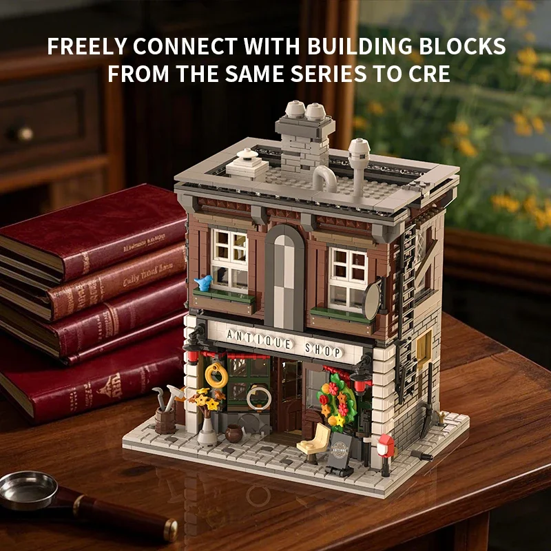 

Antique Shop Model Building Block MOC 1954PCS Modular Architecture City Street View Bricks DIY Toy Creative Idea Gift Kid Aldult