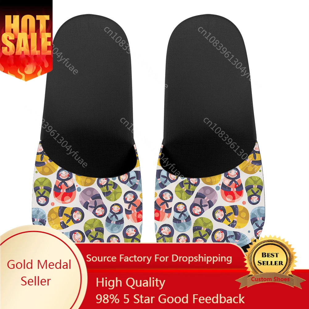 

Pantofole da donna estive comodi sandali da spiaggia Matryoshka Pattern Soft Indoor Couple scarpe infradito con suola spessa ant