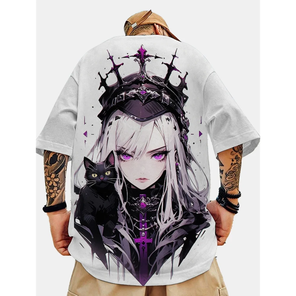 Hip Hop übergroßen 3D-Druck Anime T-Shirt Männer Sommer lässig Top atmungsaktiv lose Männer T-Shirt Retro High Street kurz ärmelig