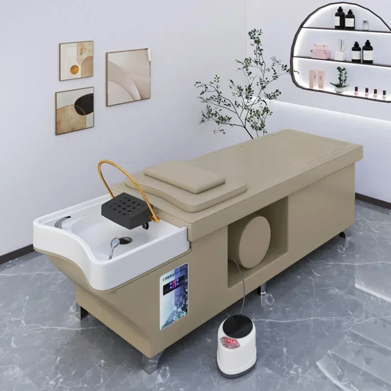 

Portable Hair Washing Bed Stylist Water Circulation Water Storage Shampoo Sink Chair Salon Behandelstoel Salon Furniture MQ50SC