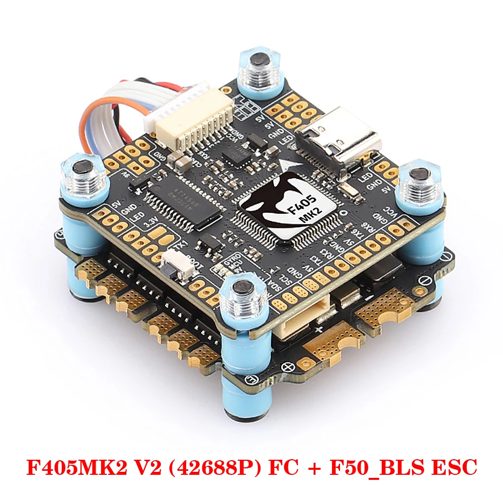 DIATONE MAMBA F405 MK2 V2 (ICM42688P) Flight Controller W/BLHeli_S F40/ F55_BLS 4in1 ESC Dshot 300-1200 3-6S for RC FPV Drone