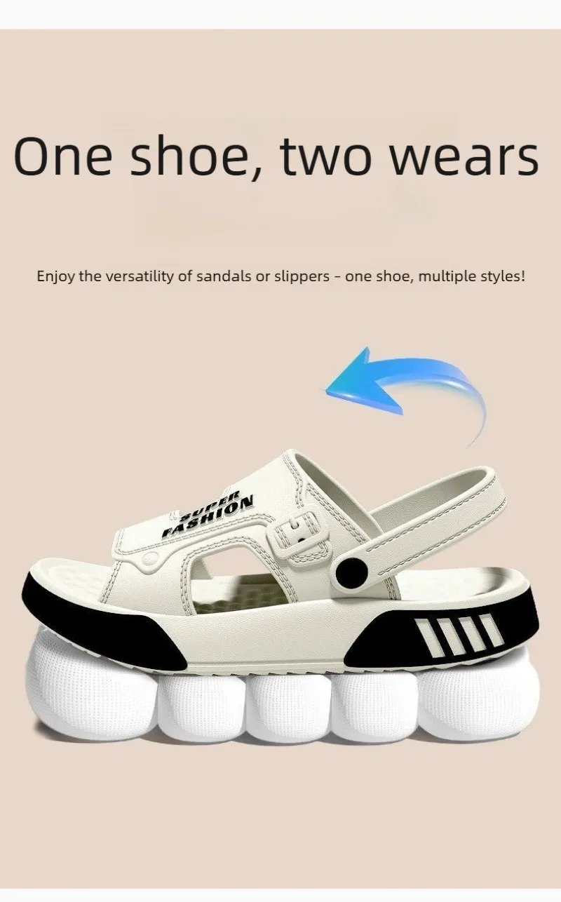 Herren-Slipper, Sommer-EVA-Sandalen mit weicher Sohle, für drinnen und draußen, zum Gehen, für den Strand, Flip-Flops, Herren-Hausschuhe – Detail 3