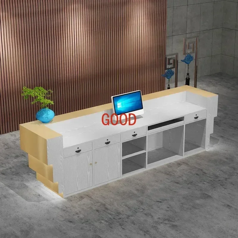 Hairdressing Counter Customer Center Reception Furniture Reseption Desk Aesthetic Stores Banco Cassa Reception Supermarket