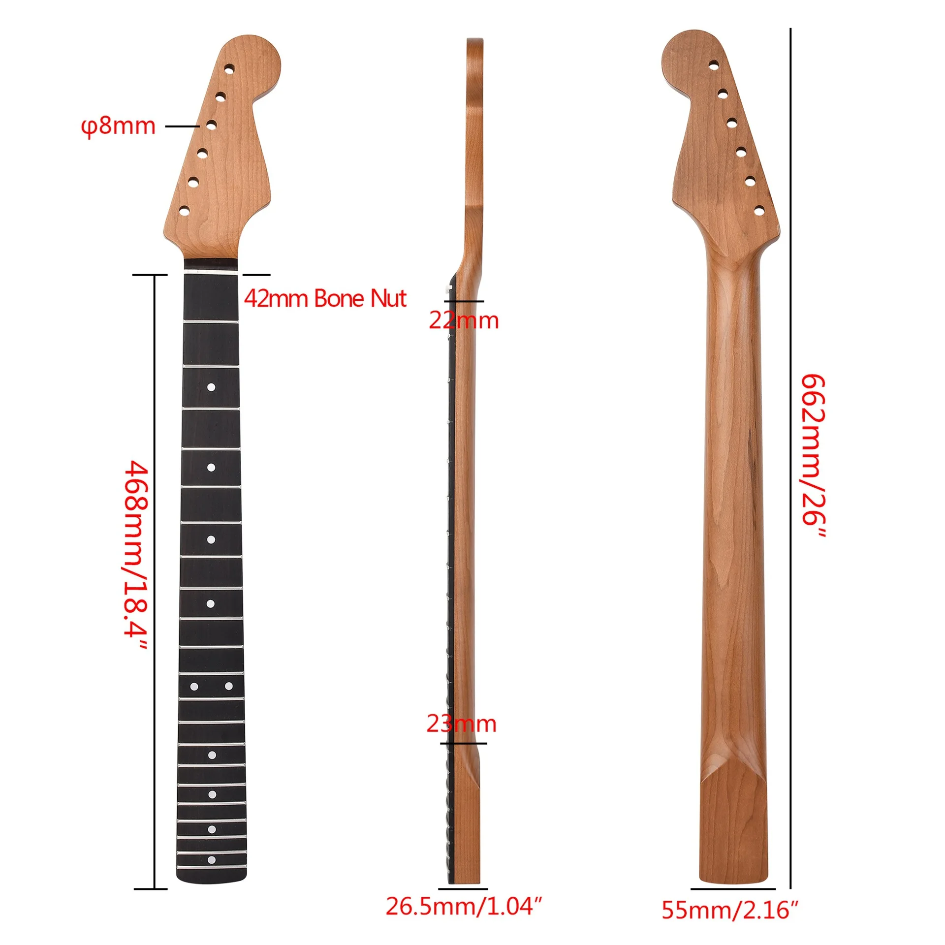 

Matte 21fret electric guitar neck, baked maple rosewood fingerboard