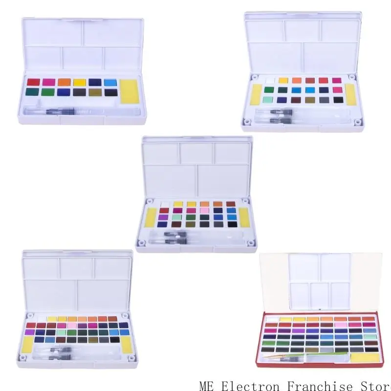 T5EA 18/12/24/36/48 Colorido Conjunto aquarela fácil usar kits cor água viagem