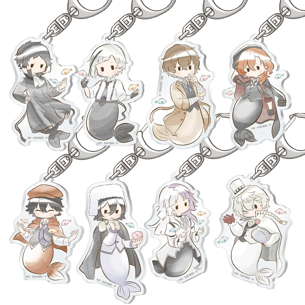 Bungo Stray Dogs Nakajima Atsushi dazai osamu Edogawa Rampo Ryunosuke Akutagawa Nakahara Chuuya HD Acrylic Keychain Bag pendant