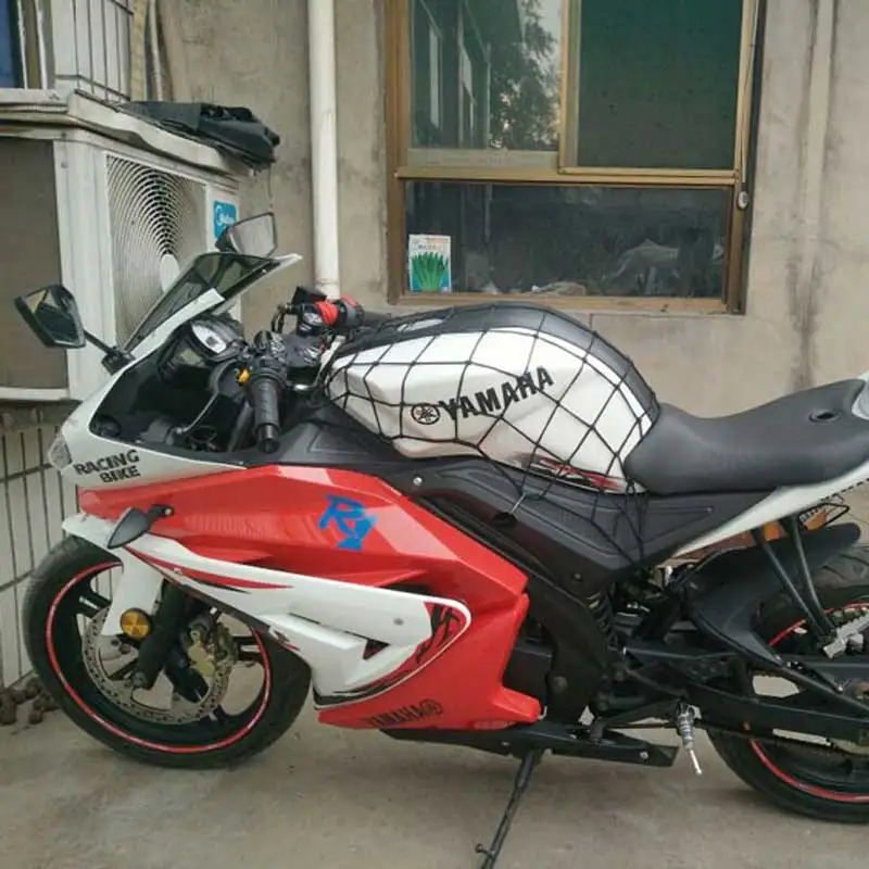 Motorcycle Fuel Tank Net Bag - Full Elastic Motorcycle Net, Motorcycle Helmet Net Bag & Cover, 40*40cm