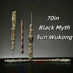 180cm Black Myth Inspired Staff PU Wukong Golden Hoop Stick Real Full Size Japanese Katana Sword Weapon Cosplay Prop Home Decor