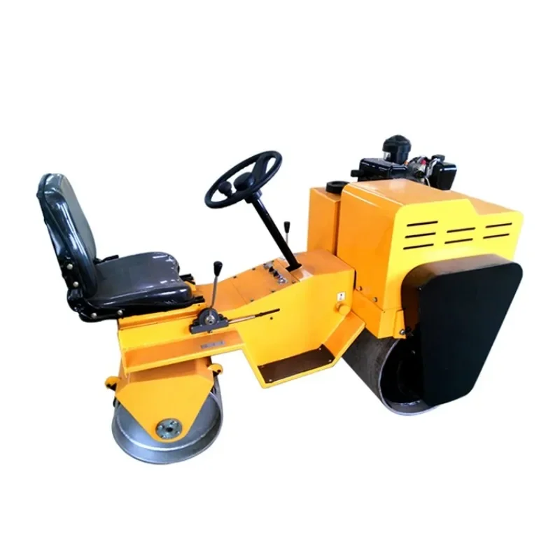 1 Ton Strong Vibrating Force Exported To Many Countries  Engine Double Drum Driveable Road Roller Mini Road Roller Compactor