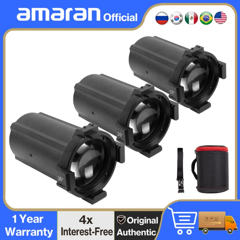 

Aputure Spotlight Mount 19° 26° 36° Lens Spotlight Lens for Bowens Mount Point-Source LED Lights LS300d 300x 600d 600c Series