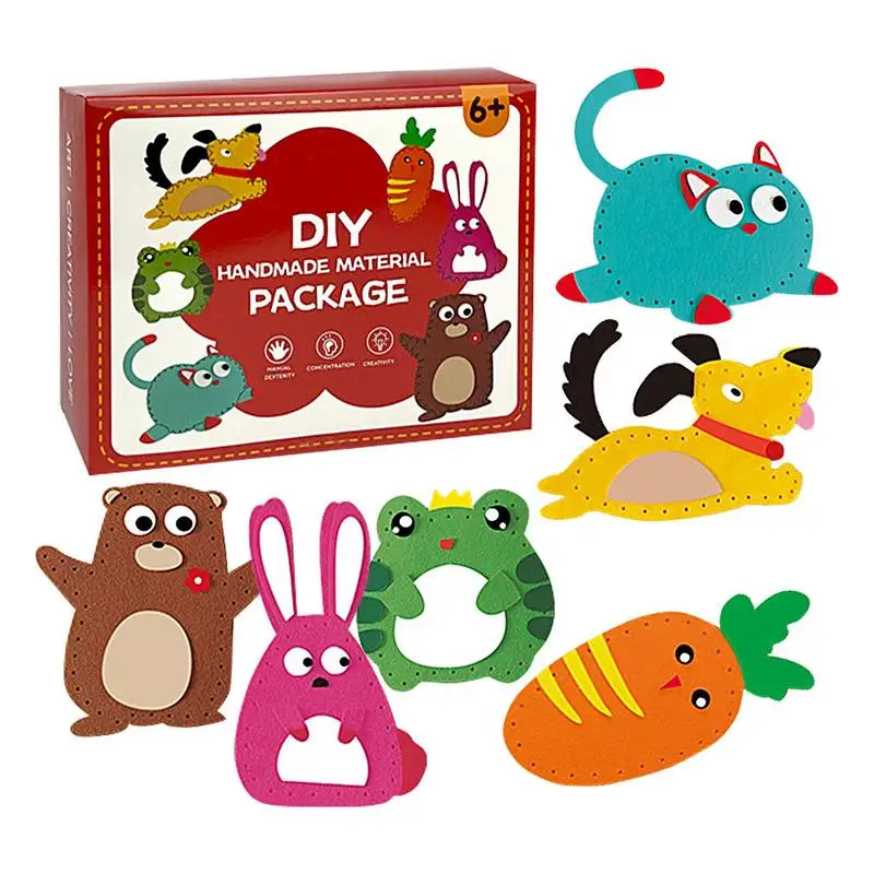 DIY Doll Sewing Toys 6 DIY Felt Stuffed Animals Dolls Beginner Sewing Kit For Girls Easy Sewing Kit For Beginner Kids Arts &