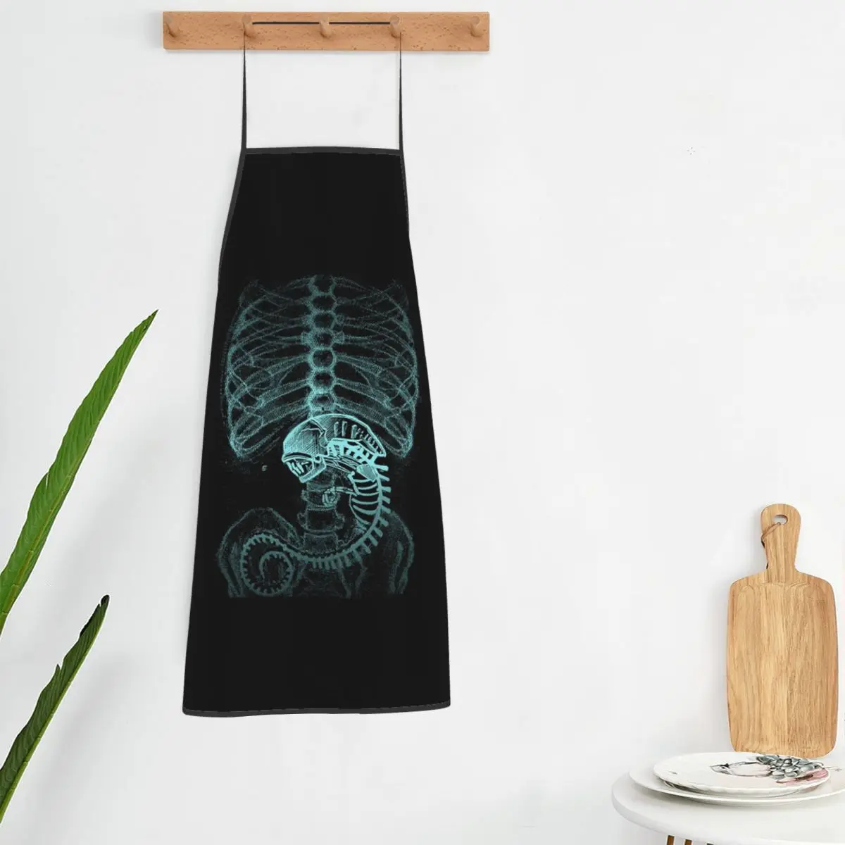 Radiography Alien Apron Chef Cooking Baking Tablier Bib Kitchen Cleaning Pinafore for Women Men Gardening