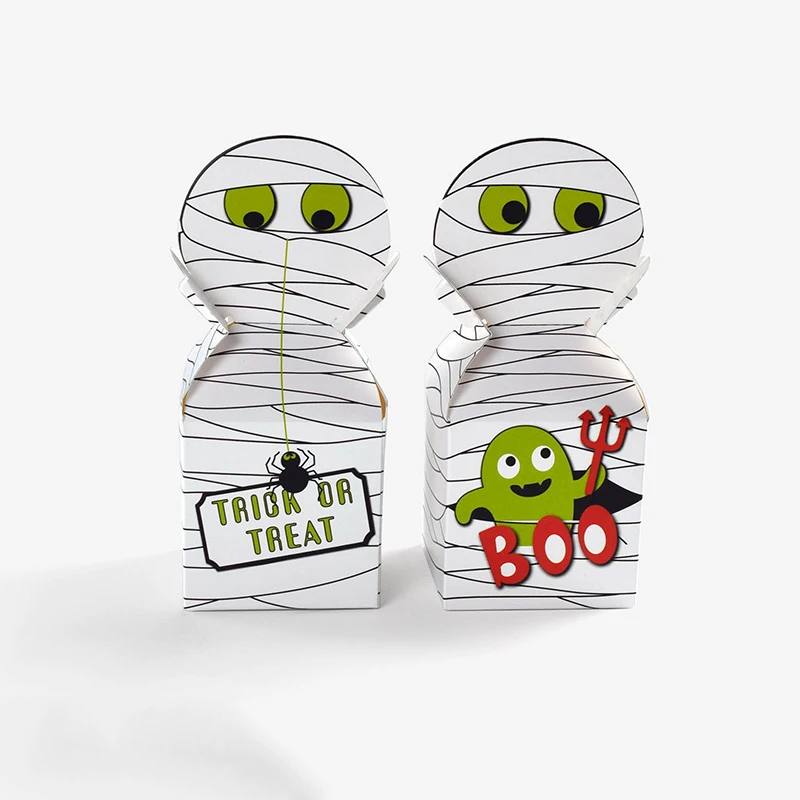 10/20pcs Halloween Monster Papier Süßigkeiten Geschenk box Keks Geister Kuchen bevorzugen Geschenk verpackungs boxen Halloween Thema Party Dekoration – Detail 7