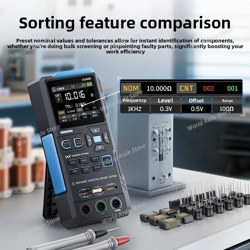 Precision Handheld Digital Bridge LCR ESR Tester Resistance Capacitance Inductance Electronic Component Measure