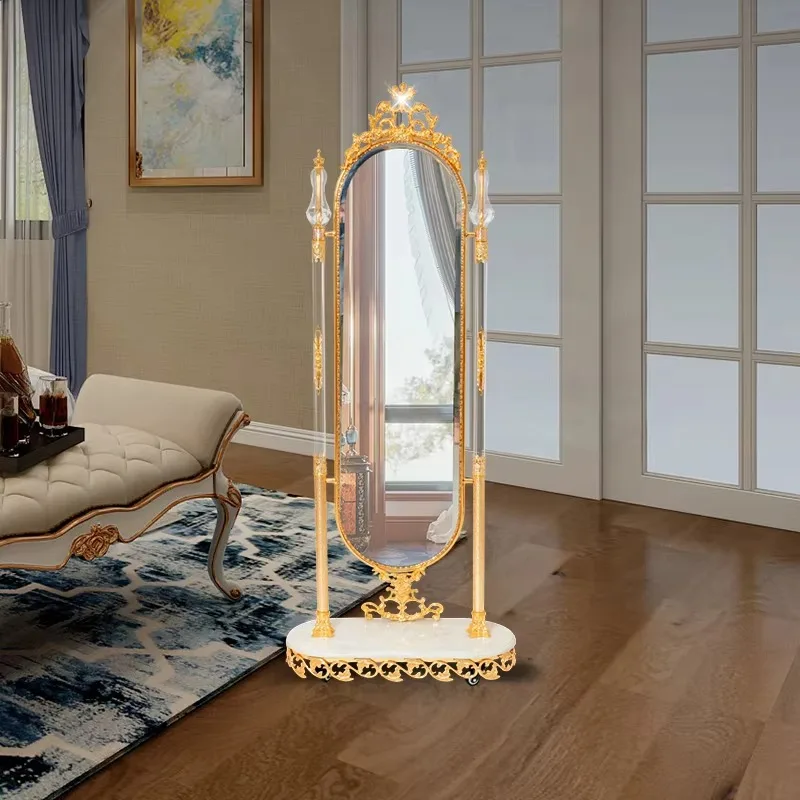 

Luxury Dressing Mirror Golden Copper Antique Full-length Dressing Mirror