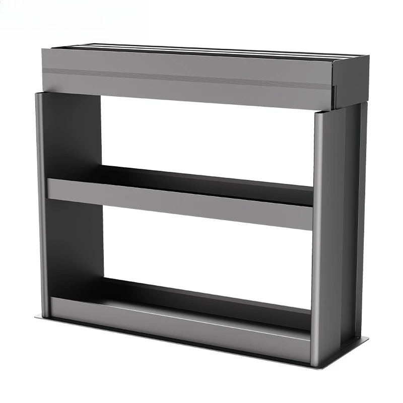 

Electric hanging cabinet lifting basket Touch voice-activated lifting seasoning basket Double layer pull-down lifting rack