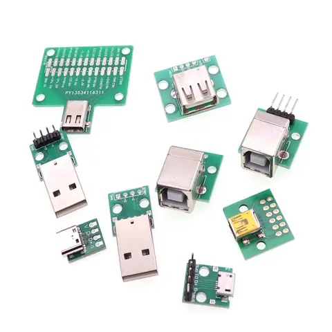 5pcs USB 2.0 Micro Mini A Female/Male USB B Connector Interface to 2.54mm Pin Header PCB Converter Adapter Breakout Board