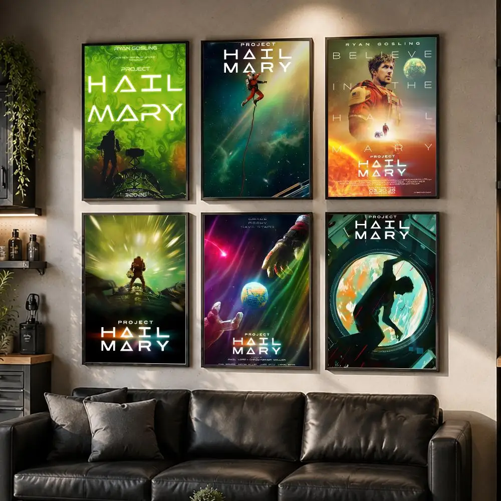 P-Project H-Hail Mary Film Poster HD Waterproof Self-Adhesive Wall Art – Multi-Scene Use Top Gift Pick