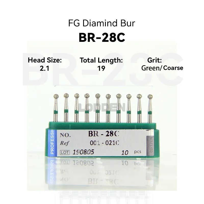 LODDEN 10 sztuk/pudło Dental wiertła diamentowe grube wiertło do szybkiej rękojeści stomatologia polerowanie narzędzia do wybielania
