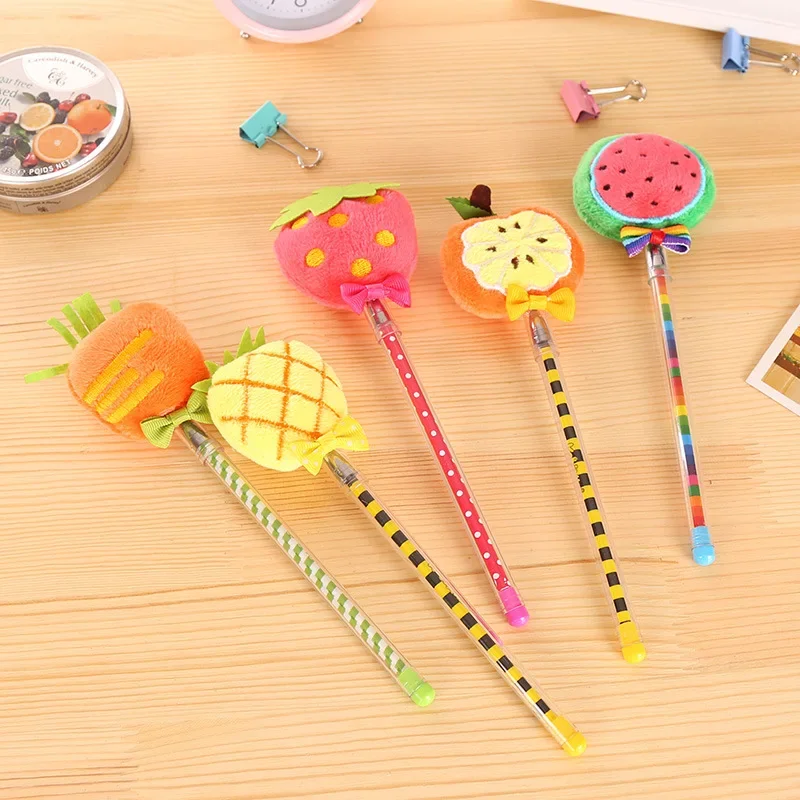 

20 шт., гелевая ручка с пушистыми фруктами, мультяшная ручка с морковью, милая черная прозрачная ручка 0,5 мм, офисные принадлежности, оптовая продажа, канцелярские принадлежности