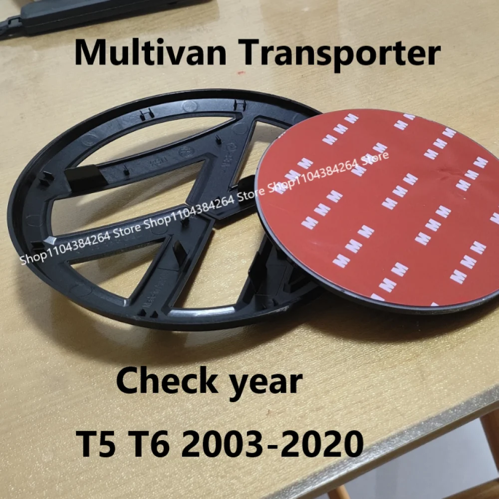 

2pcs Replacement Car Front Grille Emblem and Rear Trunk Lid Badge Sticker for VW Multivan Transporter T5 T6 T6.1 2003-2020