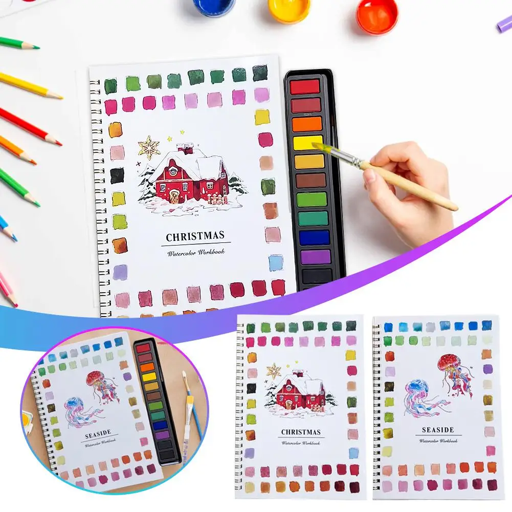 

Книга для рисования акварелью для начинающих, насыщенные цвета, вдохновение, творческая практика, темы, высококачественная бумага для печати