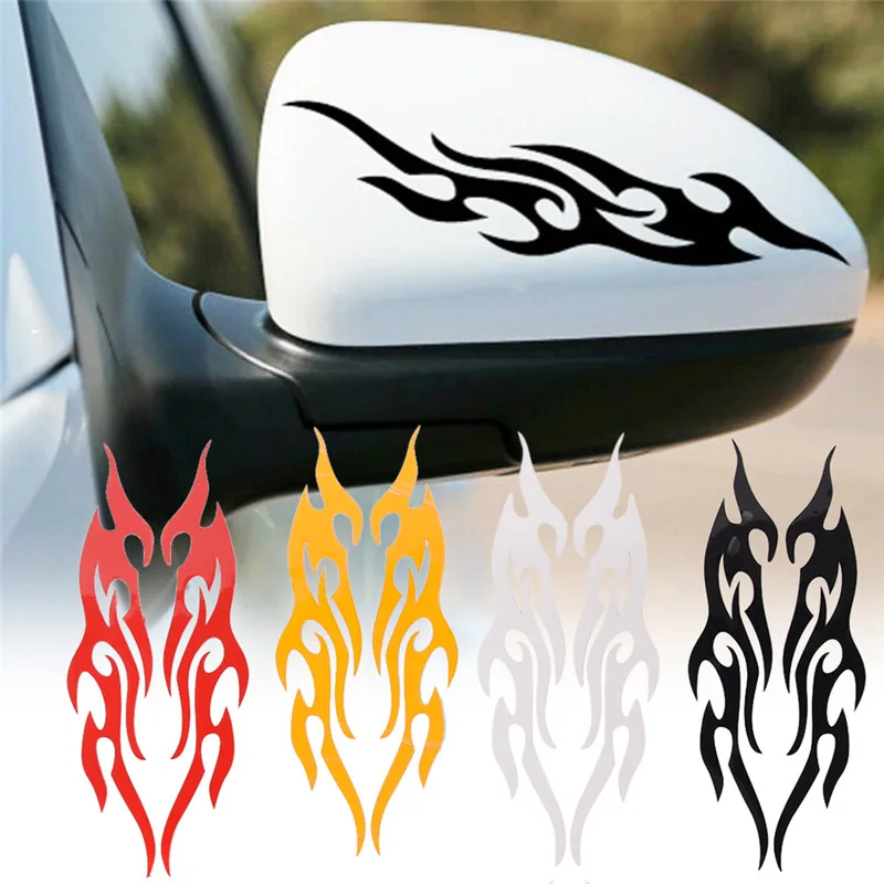 Car Decals Featuring Modified Flames for Bumpers, Hoods, Rearview Mirrors, And to Cover Scratches on Motorcycles