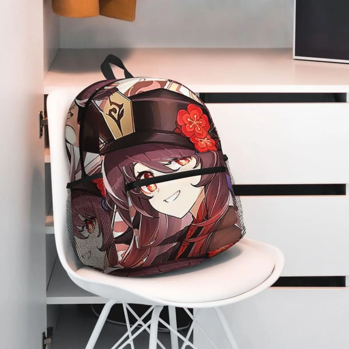 Genshin Impact Ransel Pelajar Tas Sekolah Tas Travel Hiking untuk Pria Wanita Tas Buku Fashion Tas Bahu