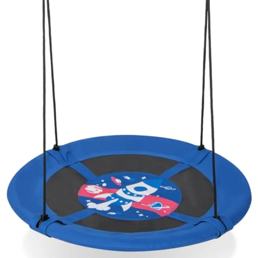 

Гигантские качели-тарелка Moccha Flying Saucer, 40 дюймов, круглые, с металлическим каркасом, регулируемым подвесным тросом, водонепроницаемые, из ткани Оксфорд 600D, для использования в помещении
