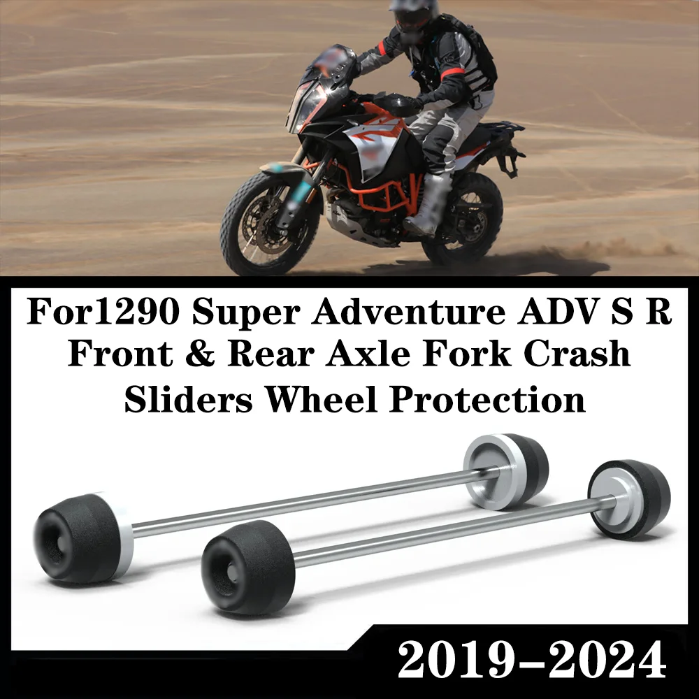 

Motorcycle Front & Rear Axle Fork Crash Sliders Wheel Protection For 1290 Super Adventure ADV S R 2019-2024