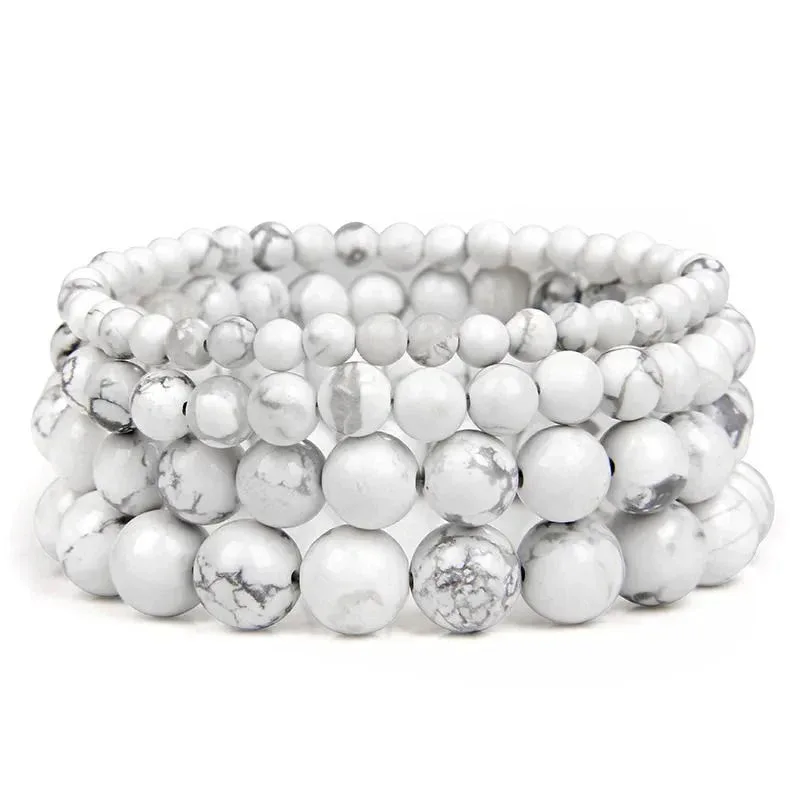 Natural Stone White Howlite Turquoise Round Loose Beads 15" Strand 4 6 8 10 12MM Pick Size For Jewelry DIY Accessories image 6