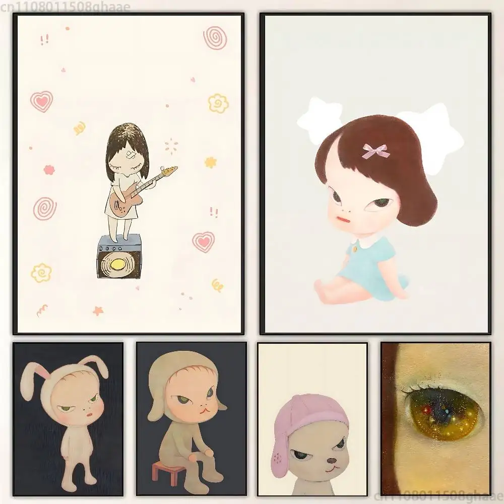Creative Yoshitomo Nara  new group Poster HD home decor sticky wall waterproof home living room bar aesthetic decor