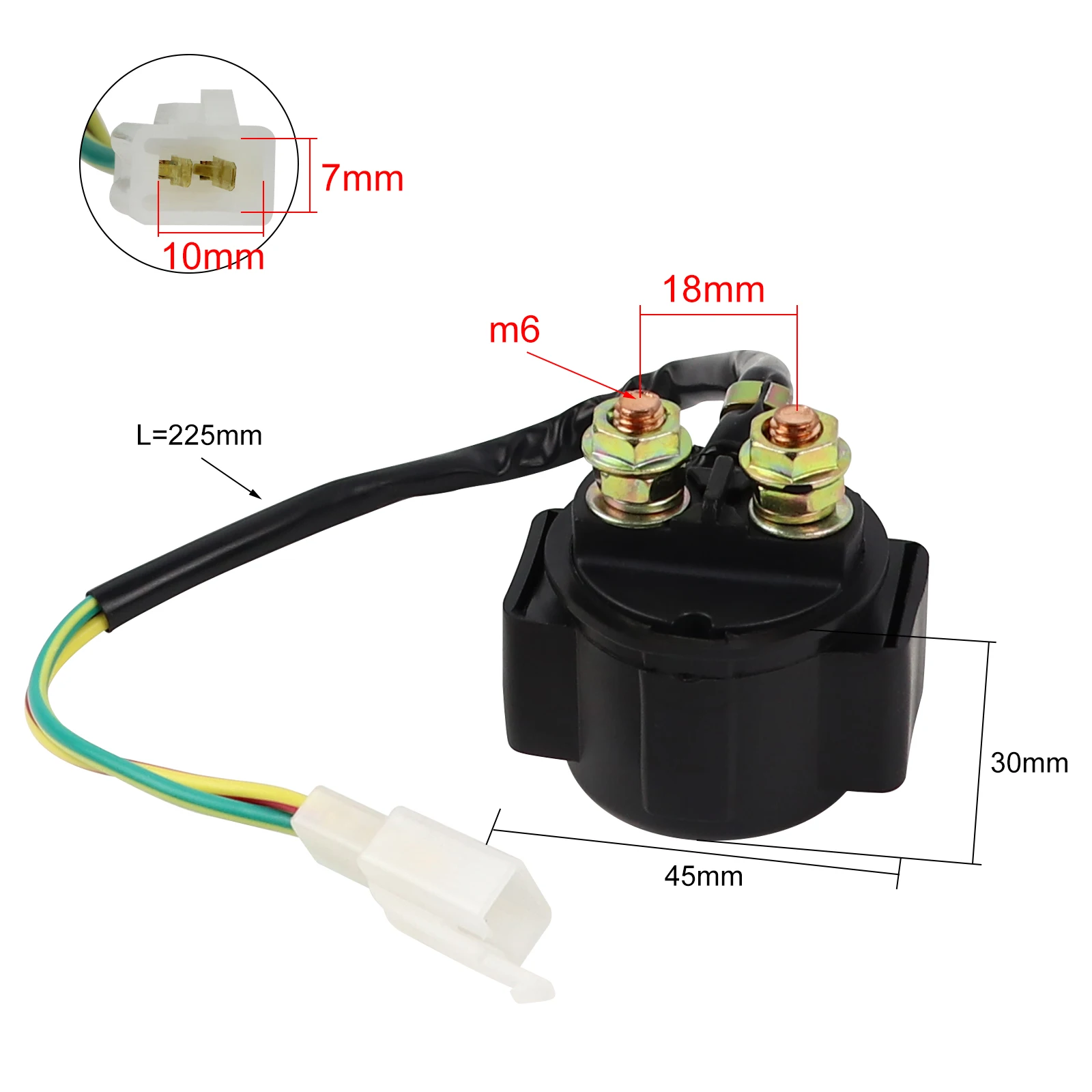 GY6 Starter Solenoid Relay for 50cc 70cc 90cc 100cc 110cc 4-Stroke Engine Moped SSR Taotao Sunl Coolster ATV Go Kart Dirt Bike