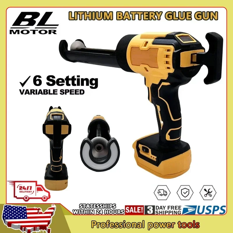 

Аккумуляторный электрический пистолет для герметика DeWalt 20V, 6 скоростей, для дверей, окон, стекла, с LED-подсветкой