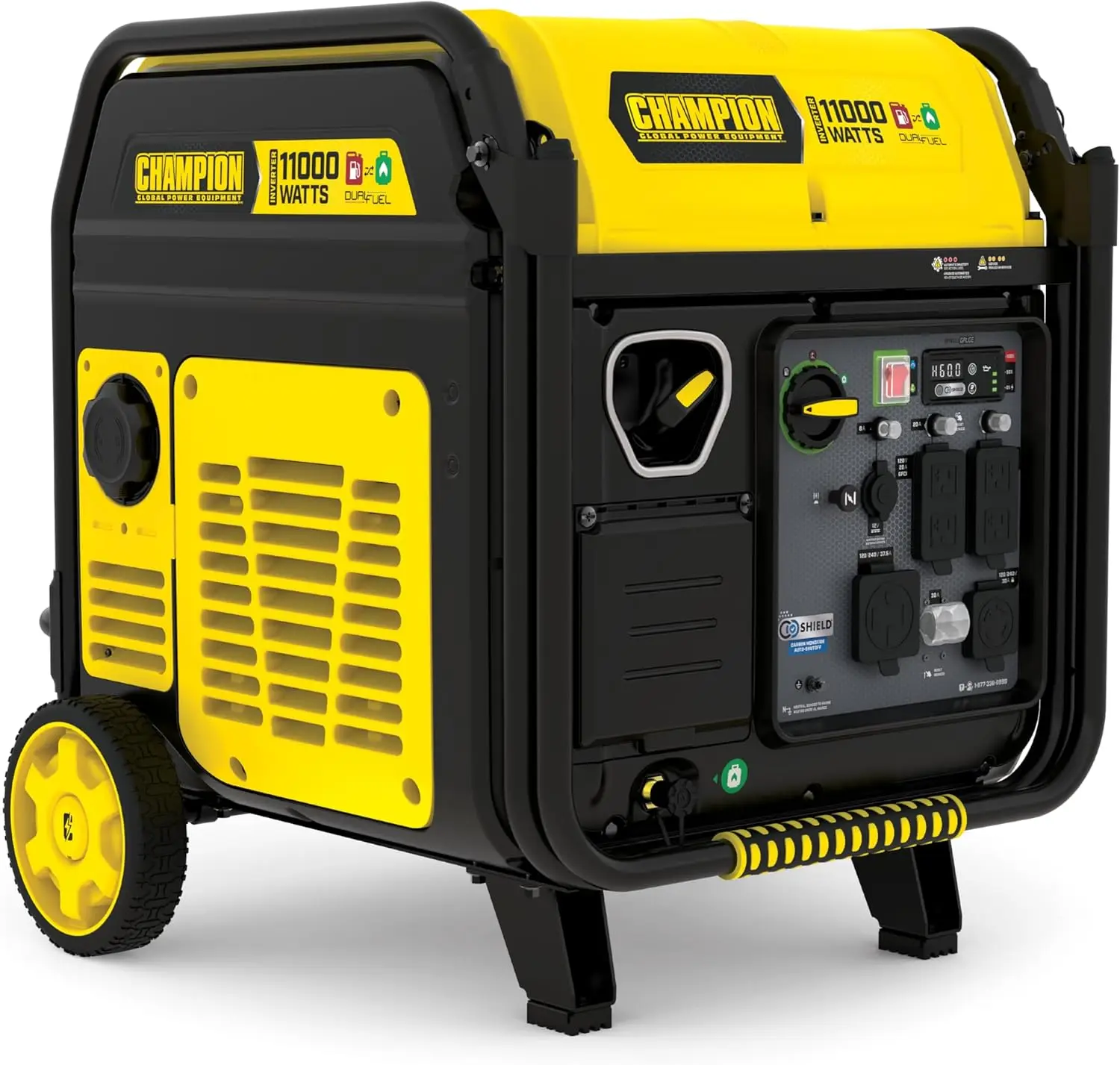 11,000-Watt Electric Start Dual Fuel Home Backup Portable Inverter Generator With Quiet Technology And Co Shield