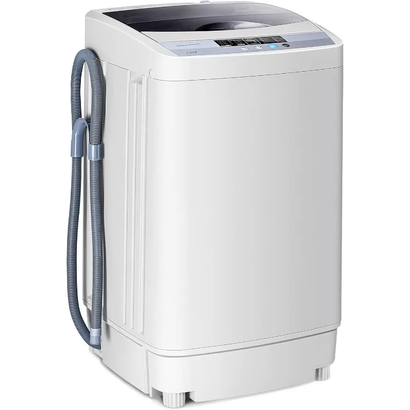 

Casart-24403-EP Casart Washing Machine Portable Compact 12lbs Capacity Full-Automatic W/Drain Pump,10 Programs 8 Water