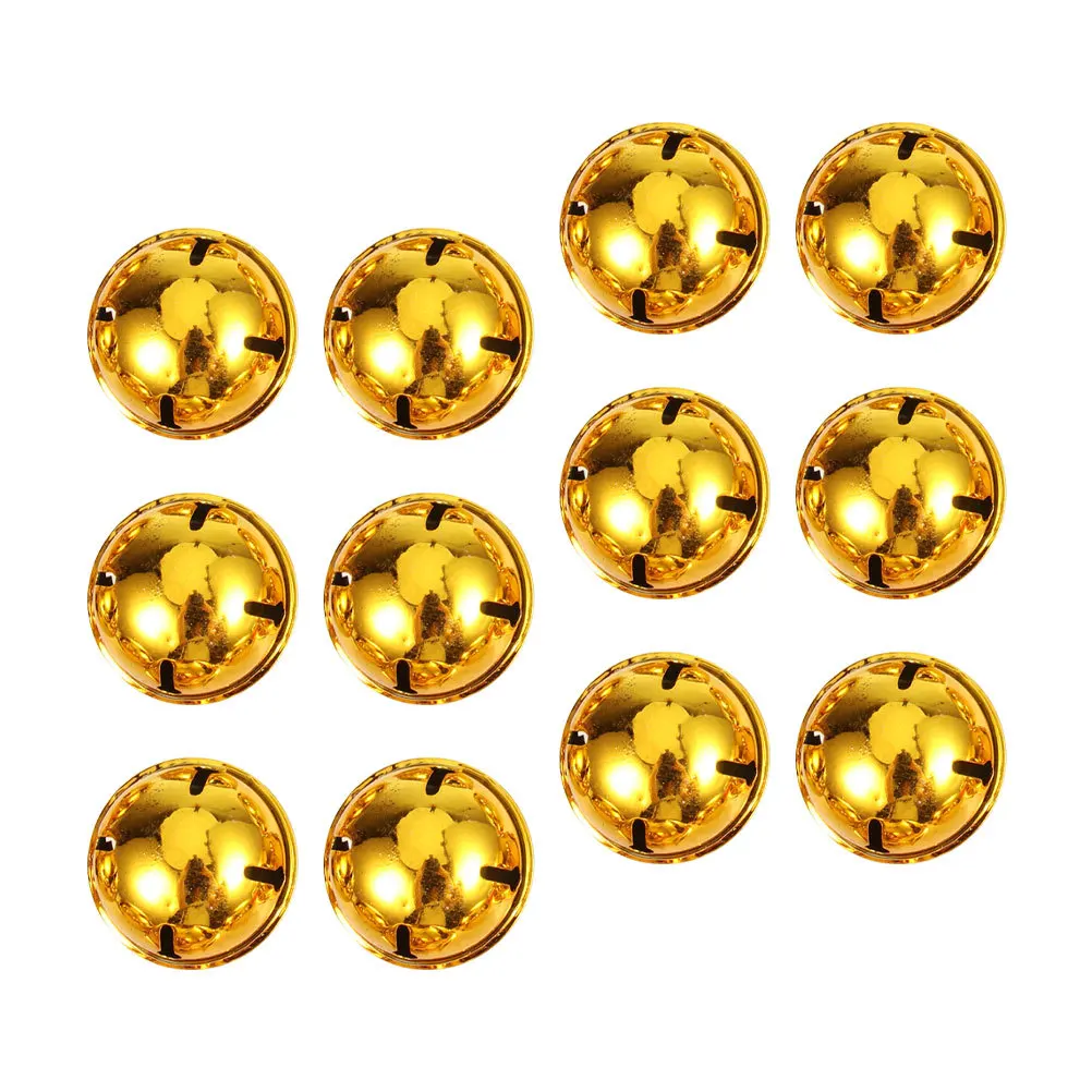 

12Pcs Golden Bell Pendant Mini Christmas Hanging Decor Three Pentagram Pattern Colored Pet Collar Accessories DIY Pet Bell