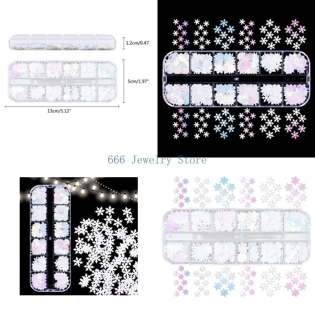 

F2TD Snowflake Glitter Sequins Confetti for DIY Jewelry Making Resin Mold Fillers