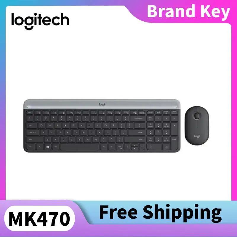 

Logitech MK470 Wireless Keyboard Mouse Se 2.4G Silent Model 1000DPI Compact Film-Resistant Silent Keyboard Laptops Office