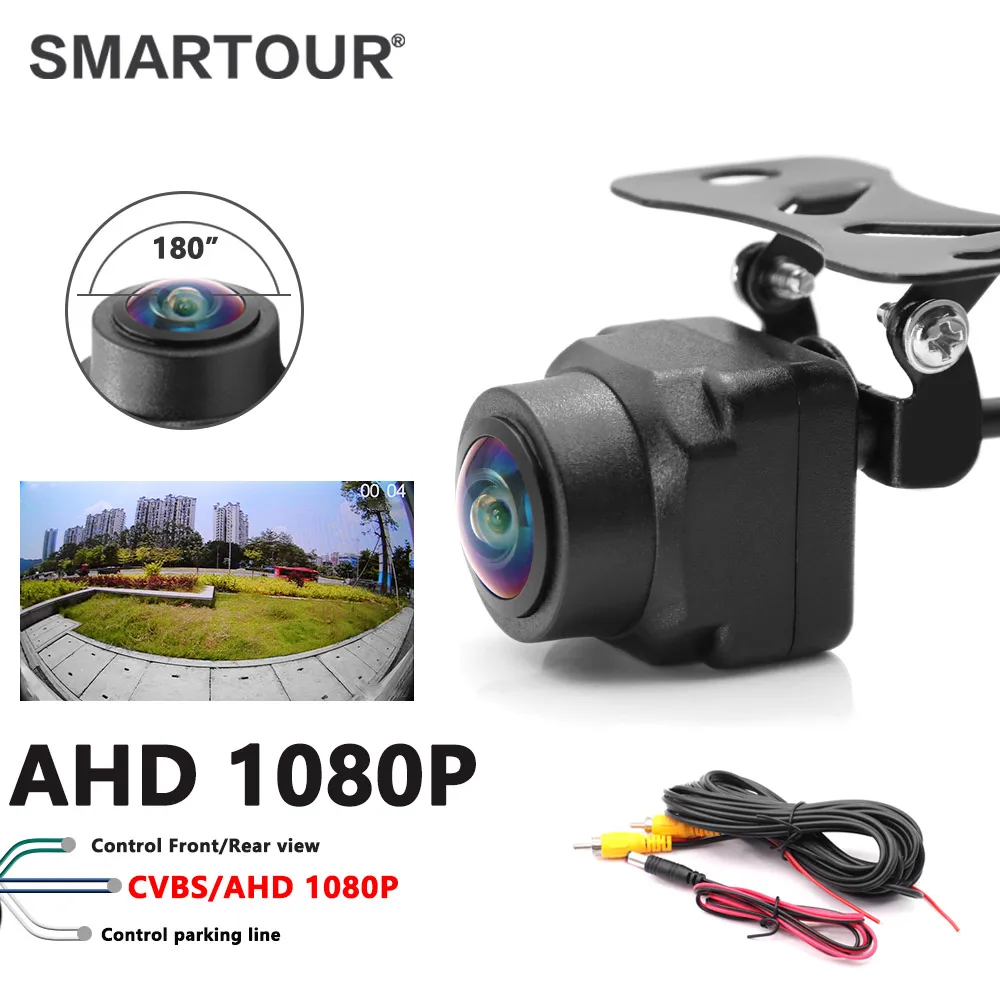 1080P AHD 180 Degree MCCD Fisheye Lens Starlight Night Vision Car Reverse Backup Rear View Camera For Android DVD Car Monitor