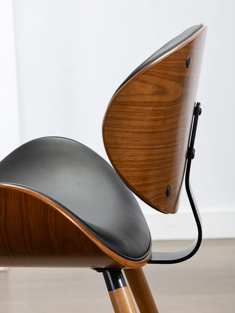 European Minimalist Dining Chair Household Solid Wood Light Luxury Modern Simple Makeup Chair  Restaurant Chair