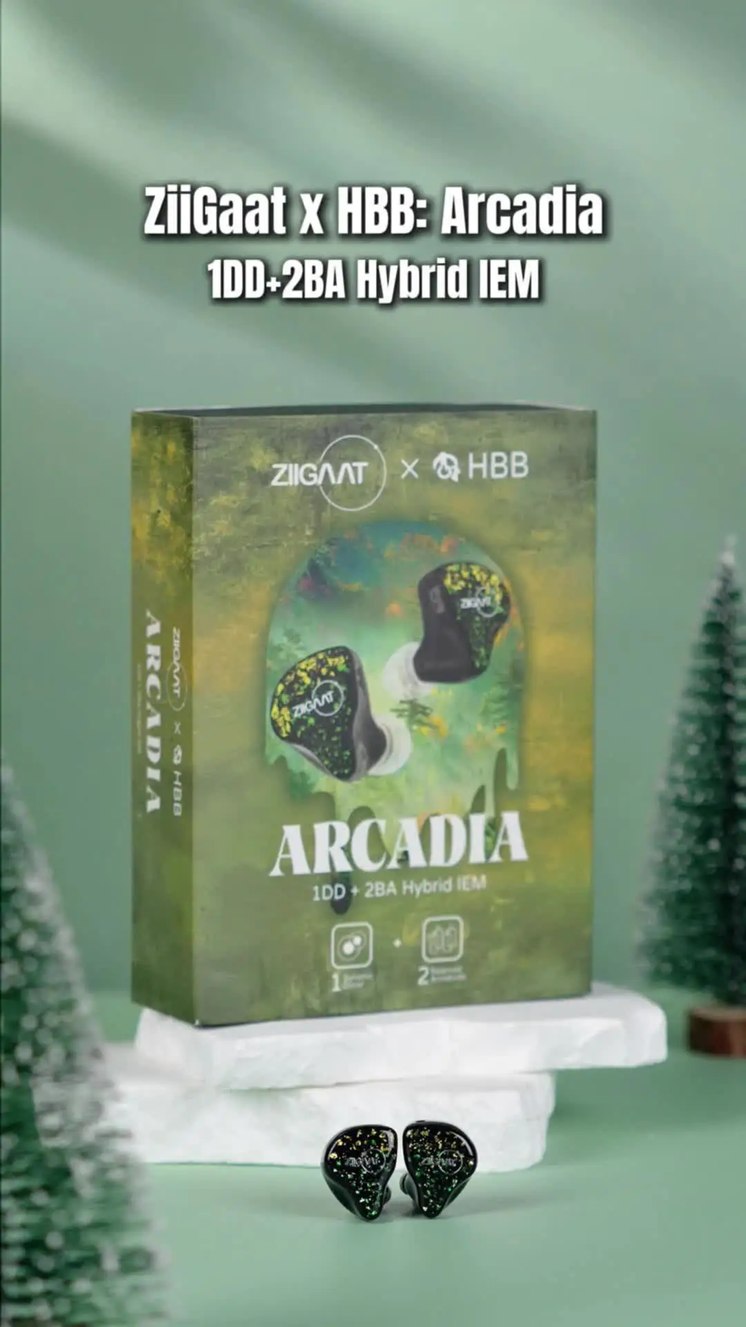 Linsoul ZiiGaat x HBB Arcadia 1DD+2BA Hybrid IEM Earphones