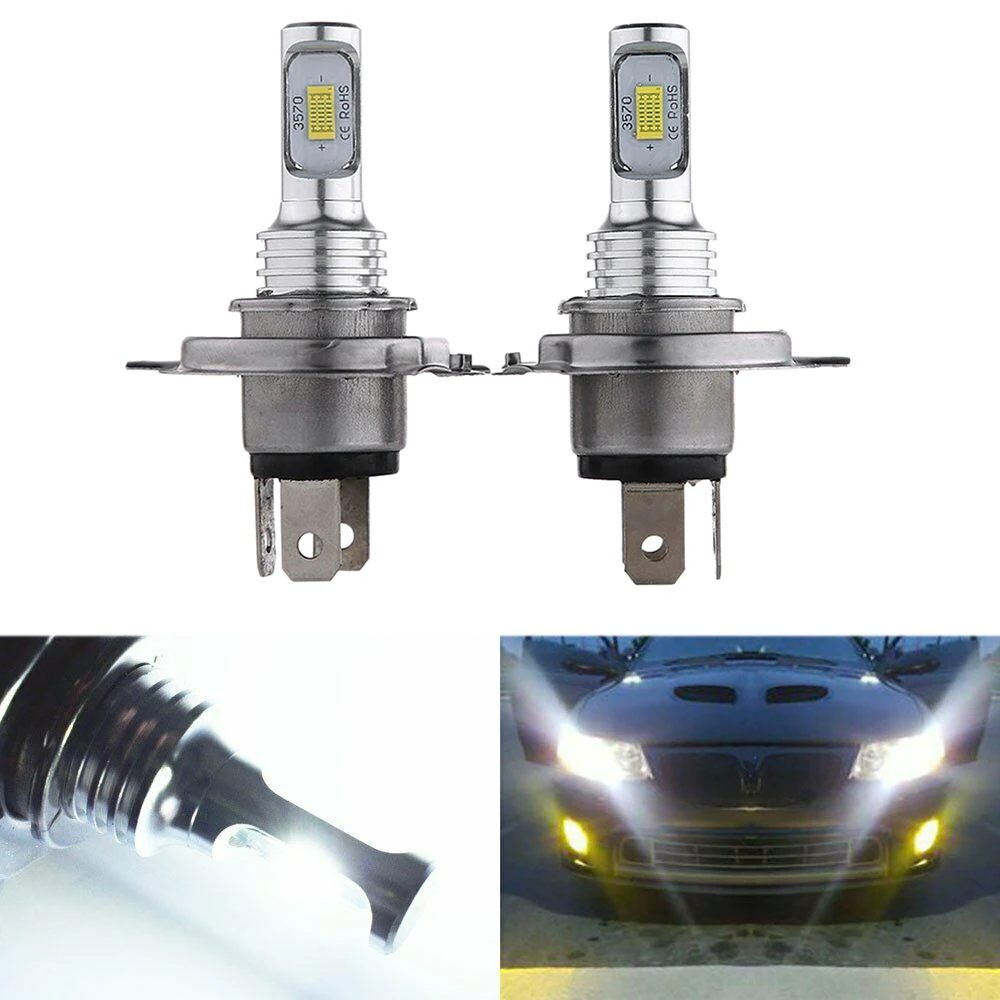 H4 9003 HB2 LED Headlight Bulbs Kit High Low Beam Bright 35W 4000LM 6000K