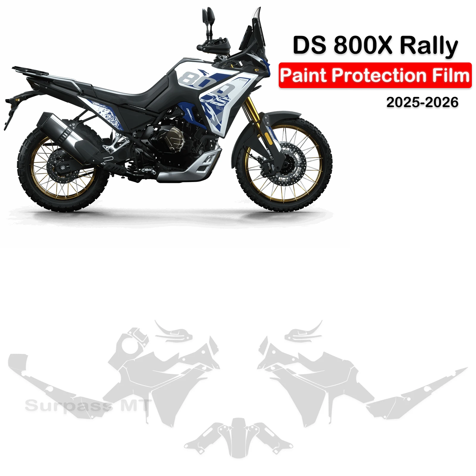 

2026 DS 800X PPF For VOGE DS 800X Rally Protective Film TPU Paint Protection Film Motorcycle Anti-scratch Transparent Bodykit